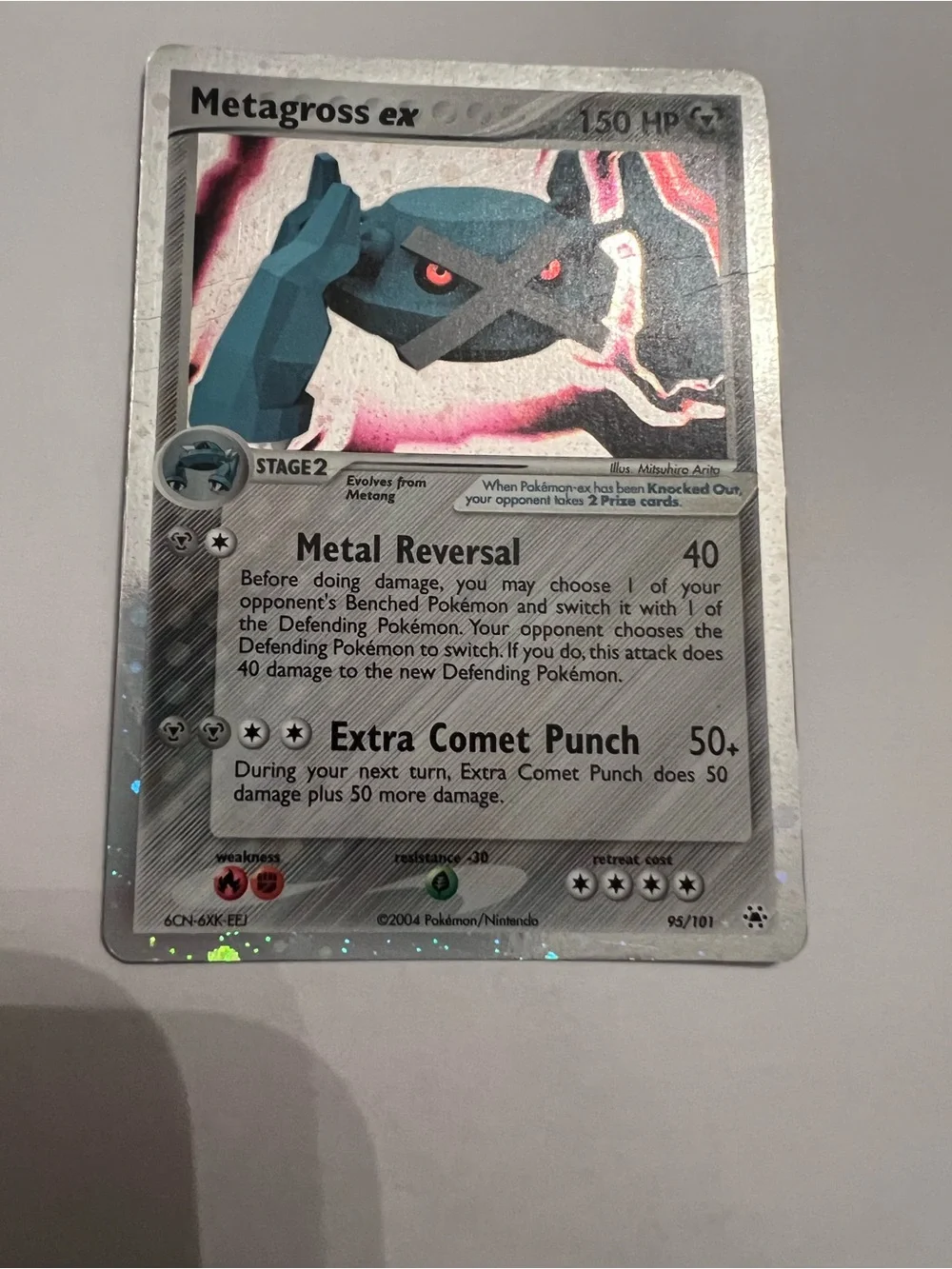 2004 Ultra Rare Metagross Ex Holo 95/101 Hidden Legends Pokémon Card